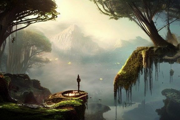 Floating Wonderland Landscape in High Detail