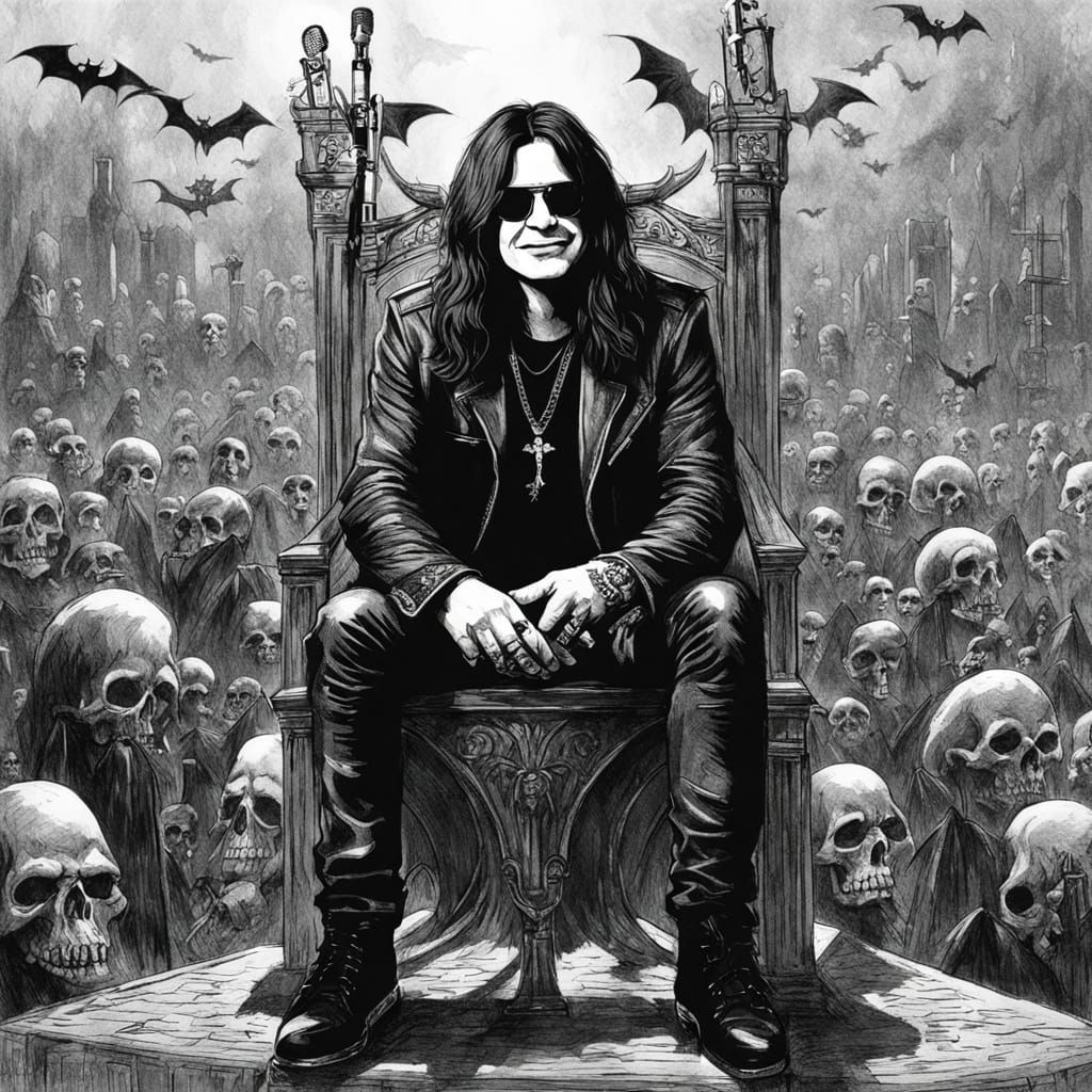 Ozzy Osbourne Fanart: Prince of Darkness in Graveyard