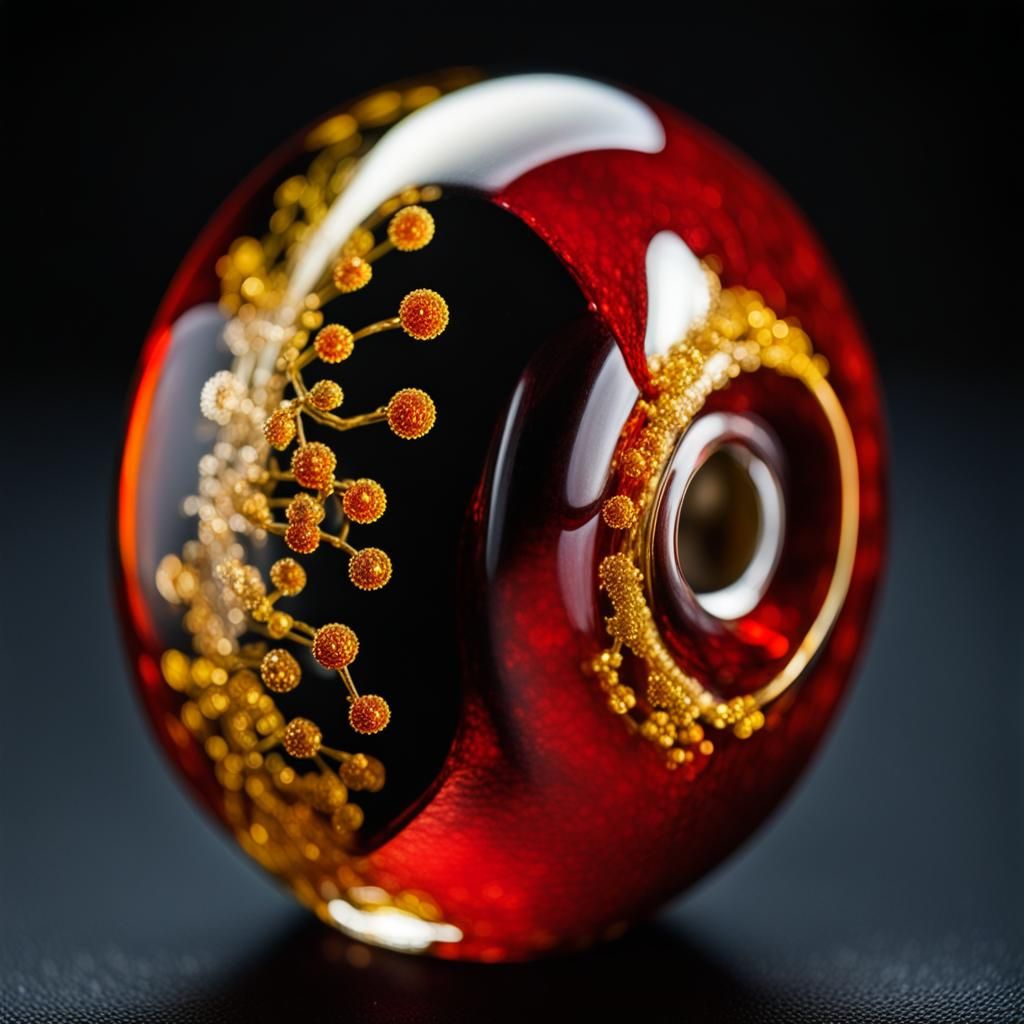 Translucent Murano Bead: Extreme Macro Backlit Photo