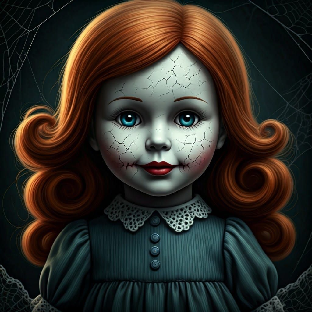 Macabre Victorian Doll in Faded Splendor