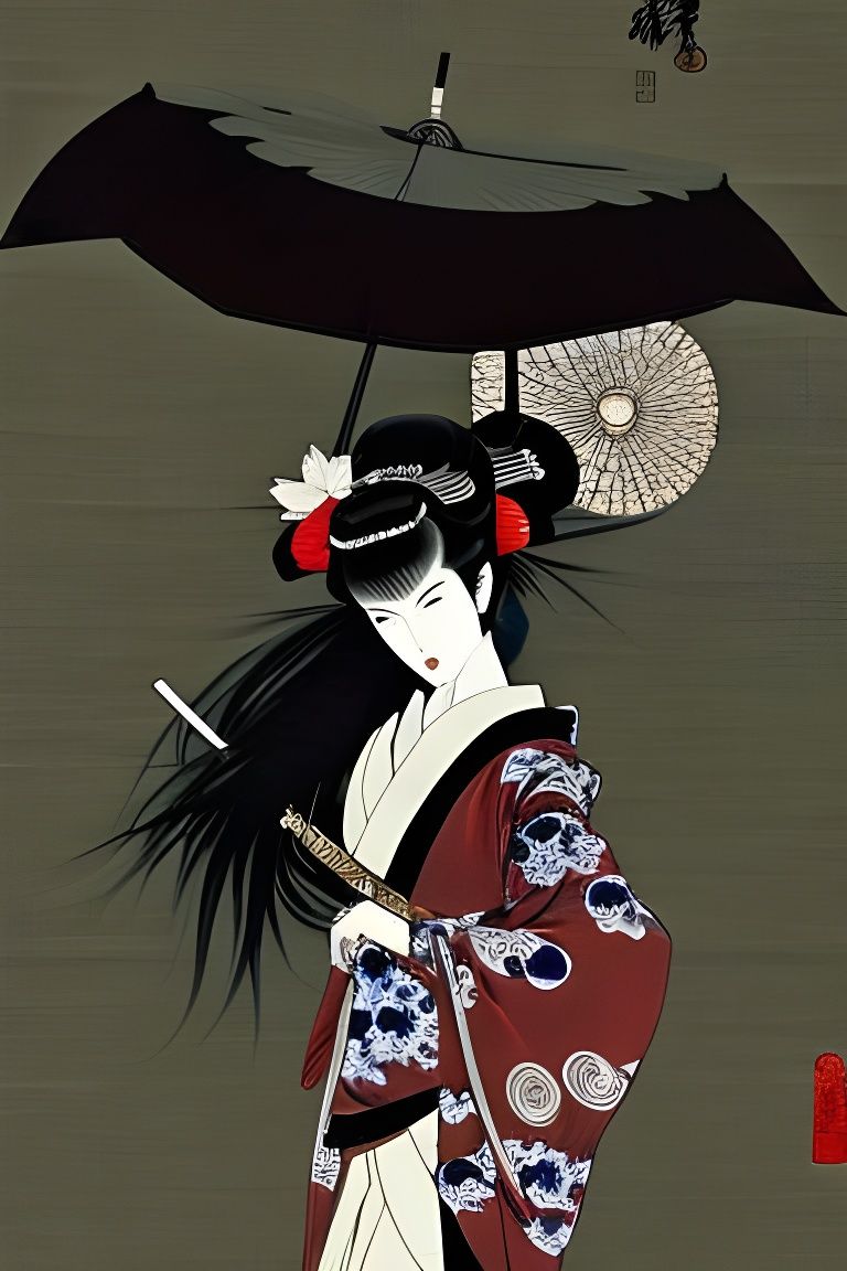 Geisha Warrior with Katana in Yamamoto Style