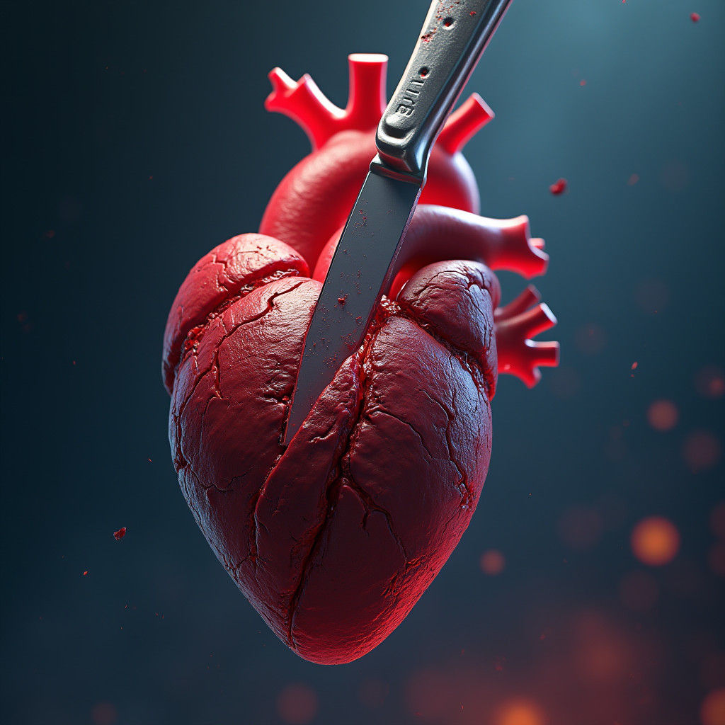 Surreal Heart Dissection in Hyper-Detailed Matte Painting