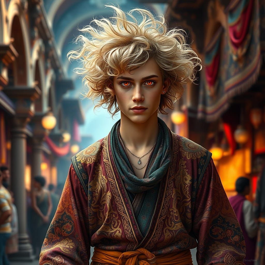 Mystical Market Stroll in Vibrant Middle Eastern Splendor