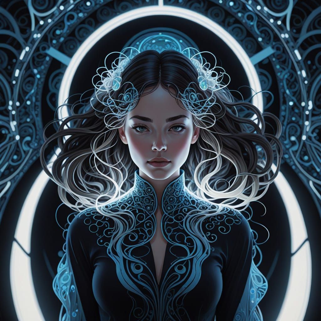 Fractal Beauty in 3D Shaded Zentangle Style