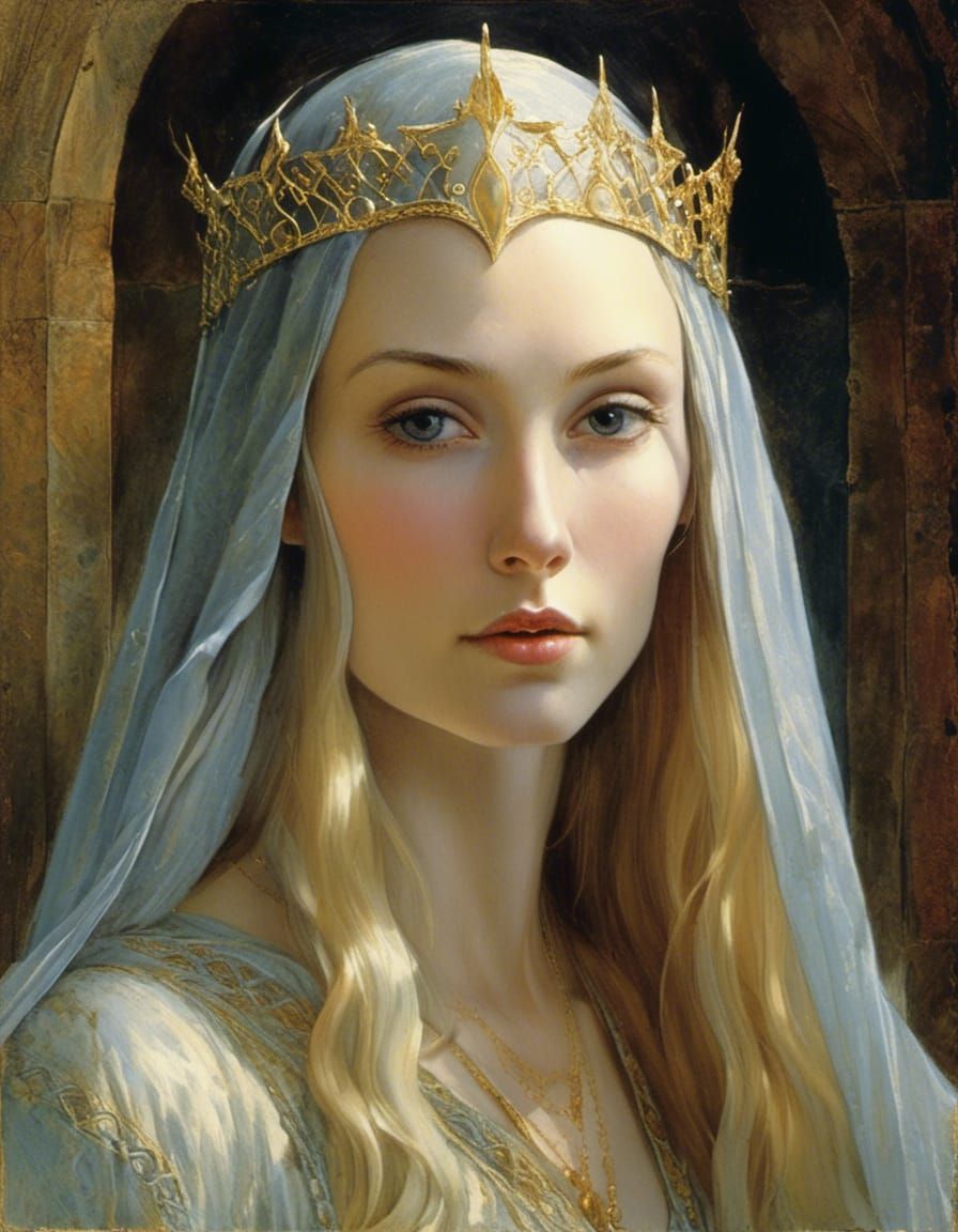 Medieval Portrait of Galadriel, Elven Queen
