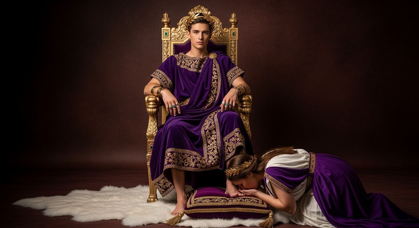 Regal Young Emperor on Throne in Photography Style