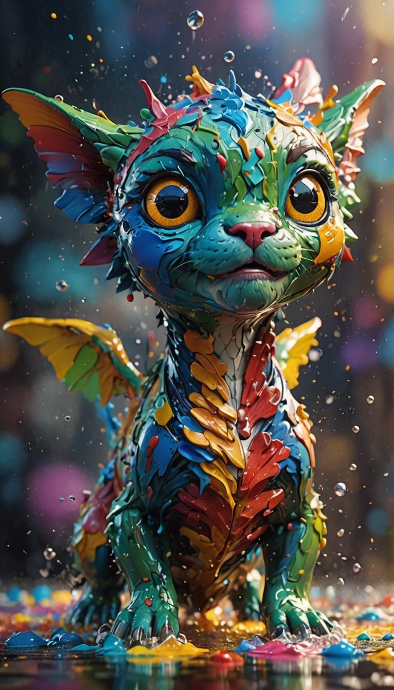 Colorful Hyperrealistic Portrait with Dramatic Lighting