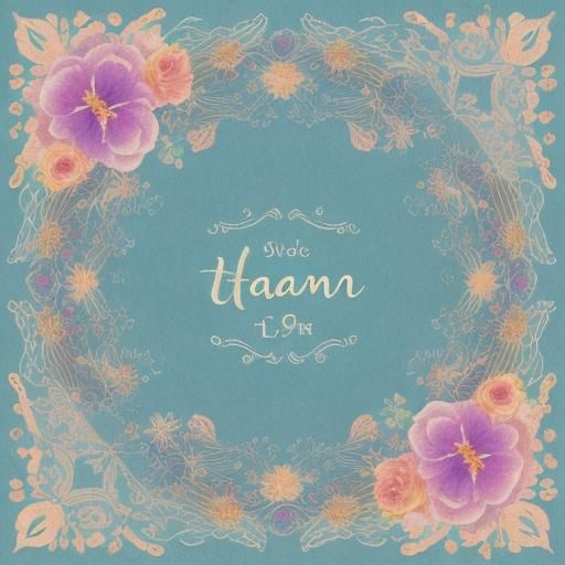 Floral Name Illustration in Watercolor Style