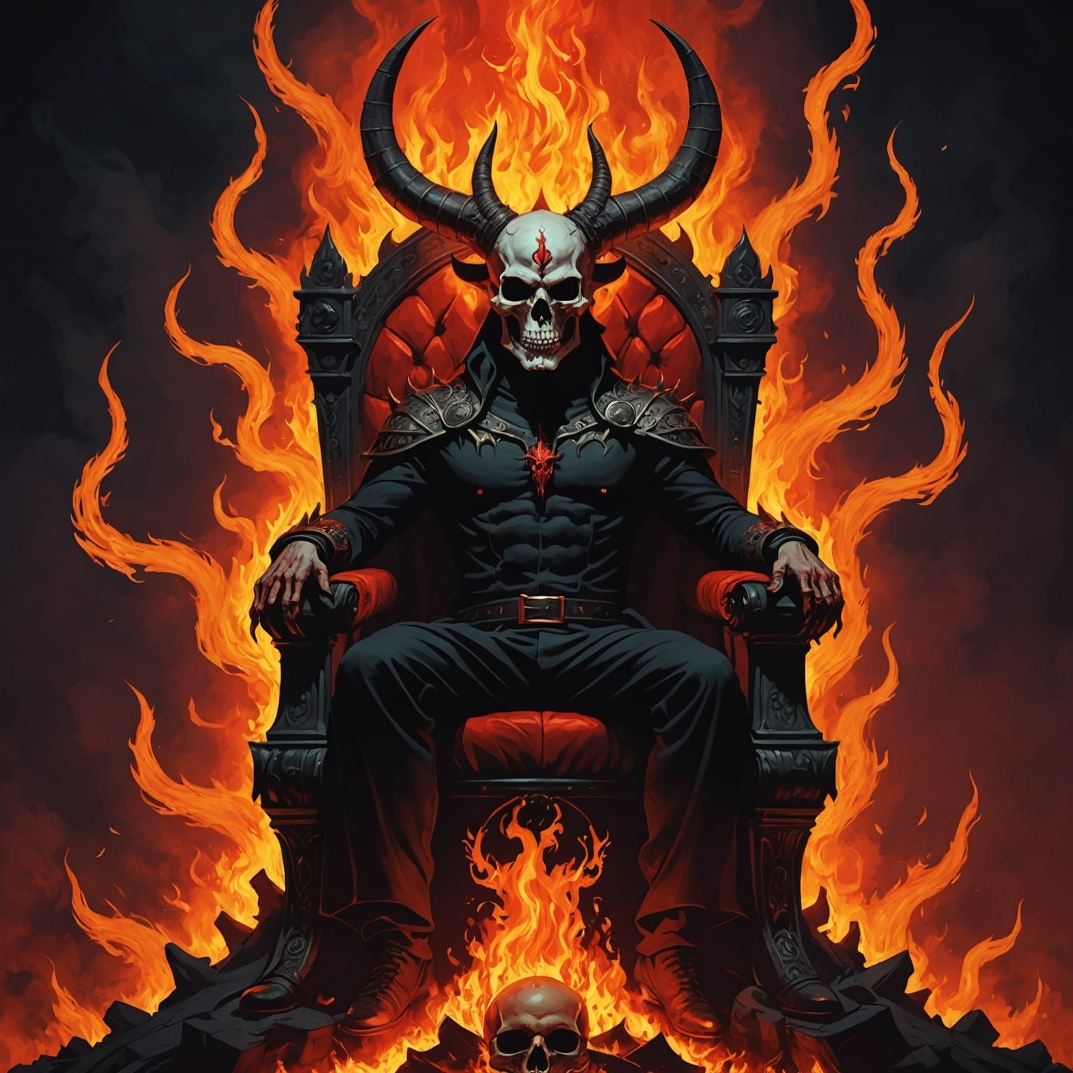 Satan Enthroned in Hellfire