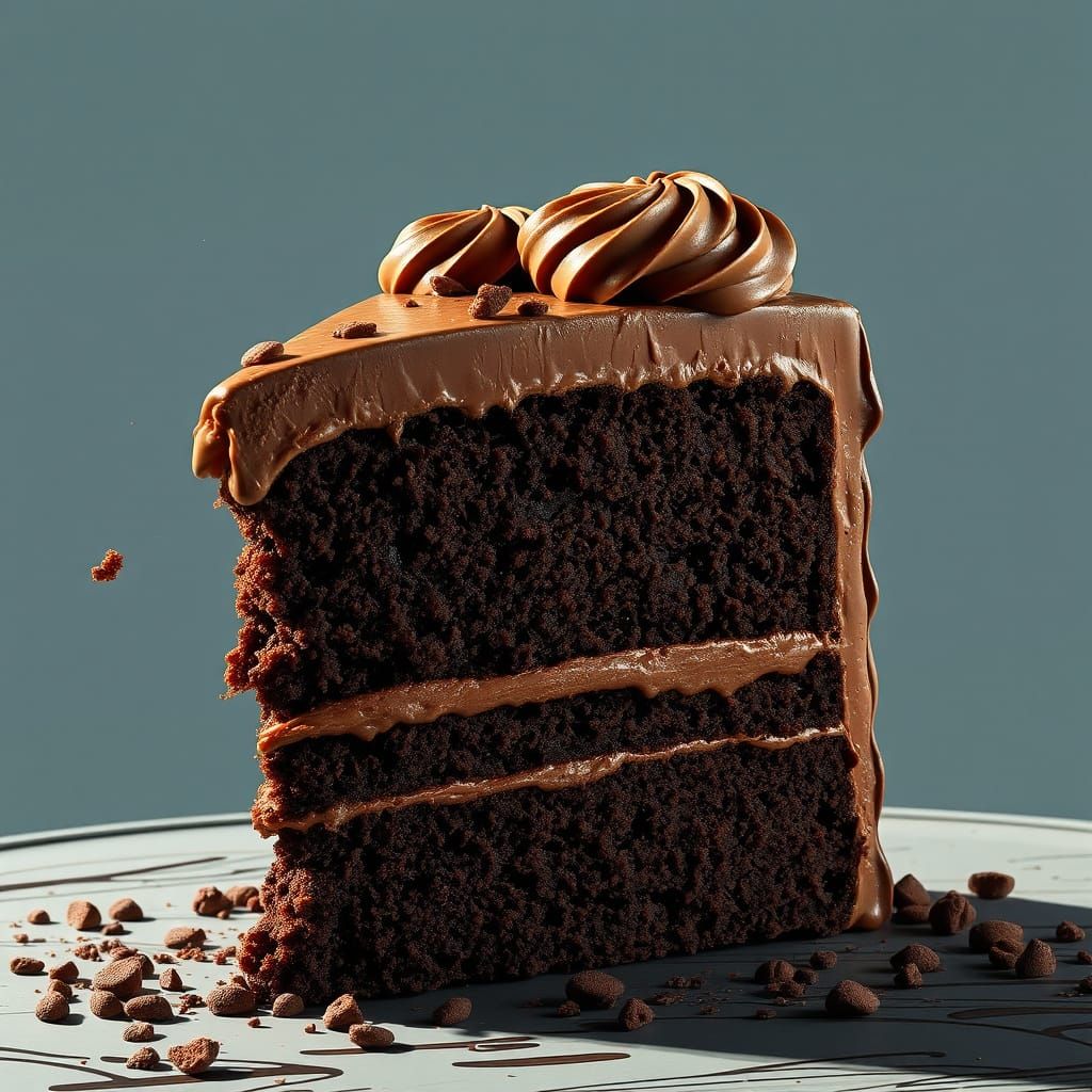 German Chocolate Cake in Comic Book Style