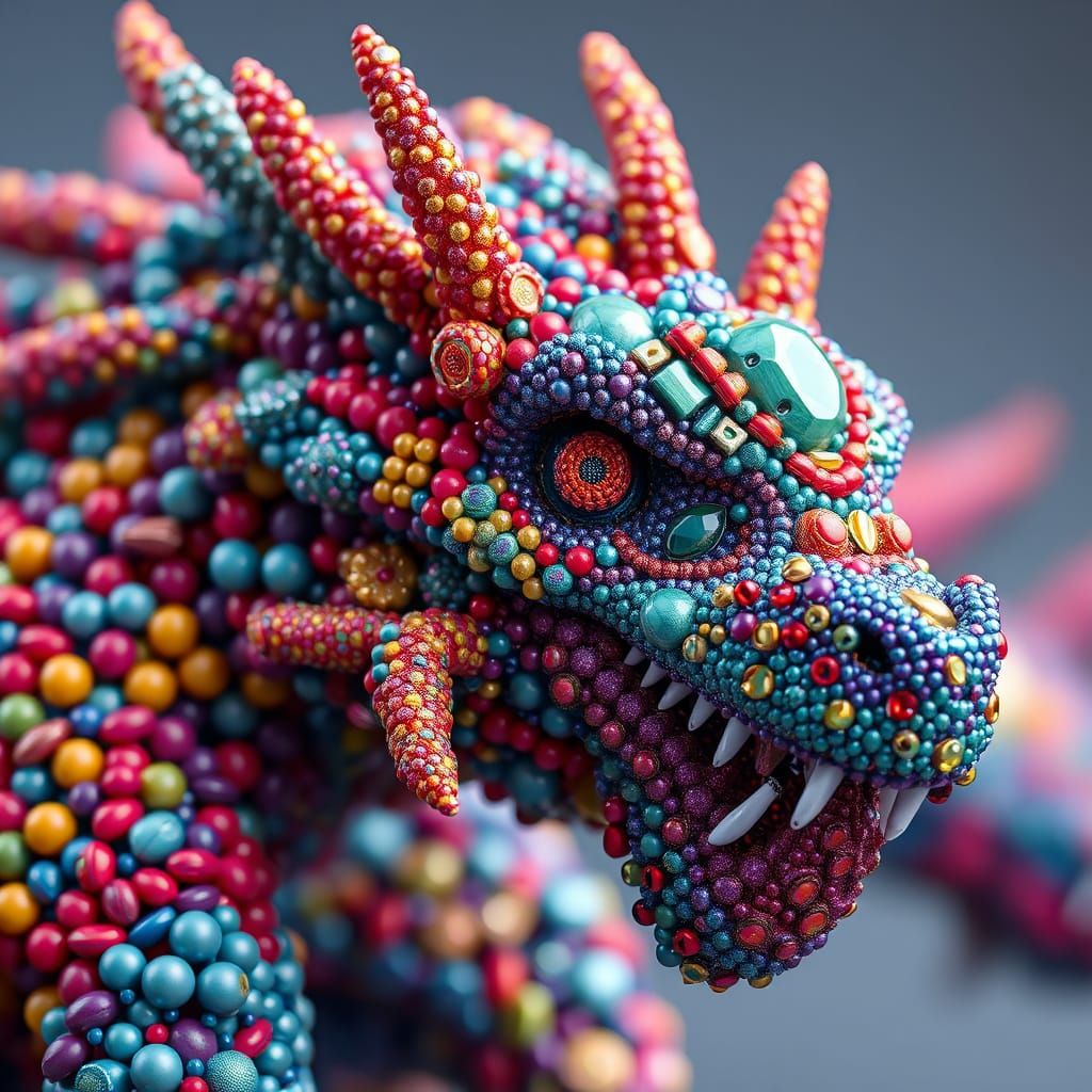 Arrange beads into striking creatures 3D.