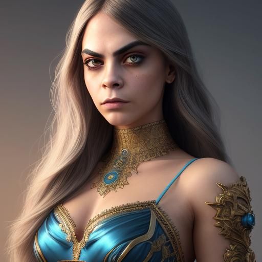 Fantasy Portrait of Persian Woman in Elaborate Gown