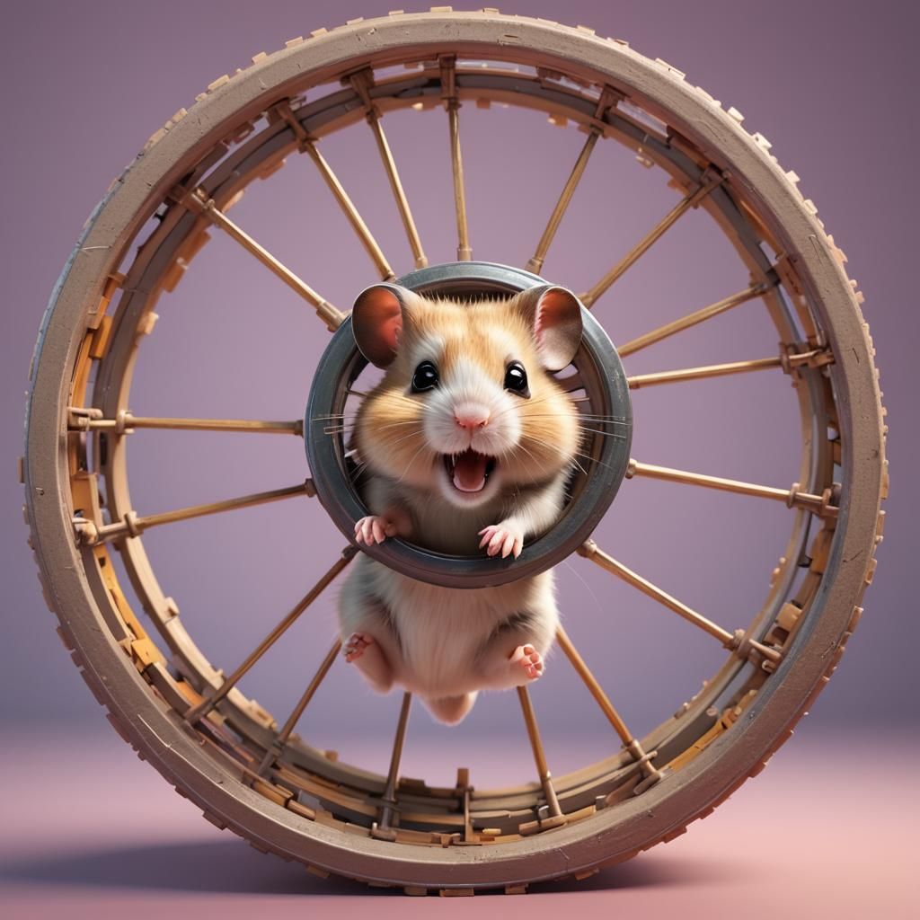 Baby Hamster Running: Pixar-Style 3D Digital Art
