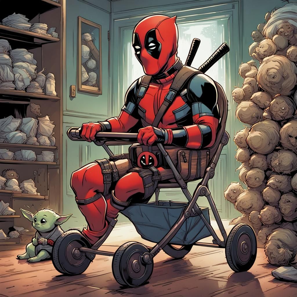 Deadpool and Baby Yoda: Comic Book Encounter