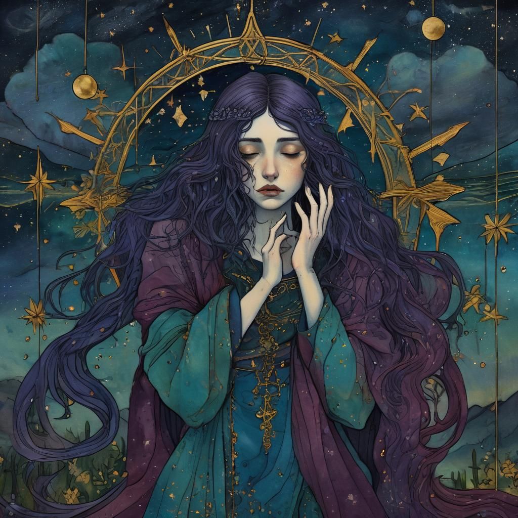 Anguish in Jewel Tones: A Starry Night Tarot