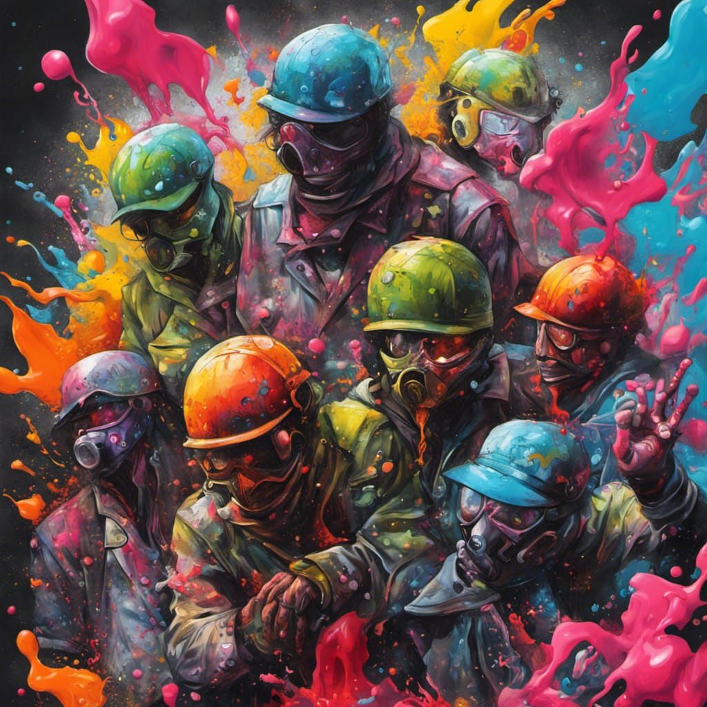 Graffiti Riot: Street Art in Polychromatic Style