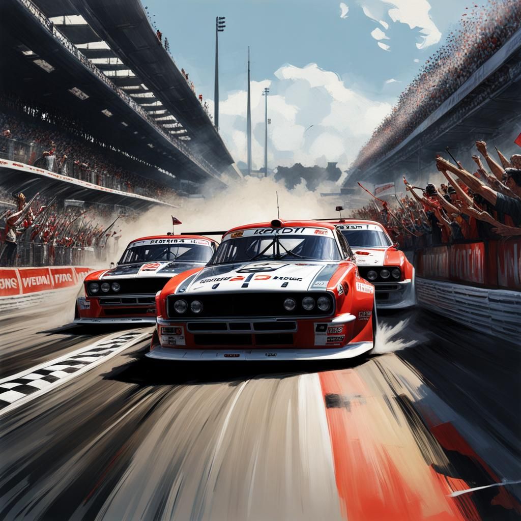 Dynamic Car Race at Finish Line