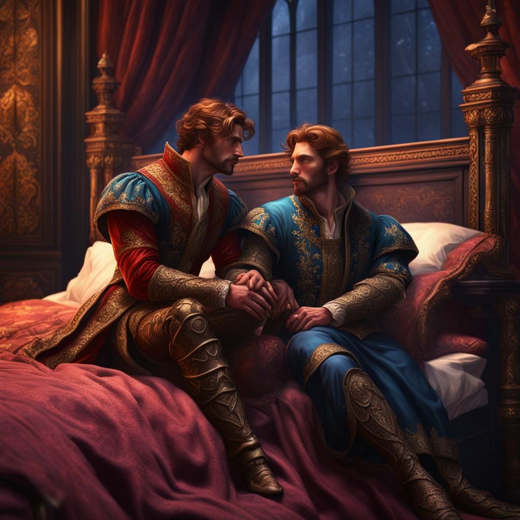Renaissance Gay Romance: Detailed Fantasy Art