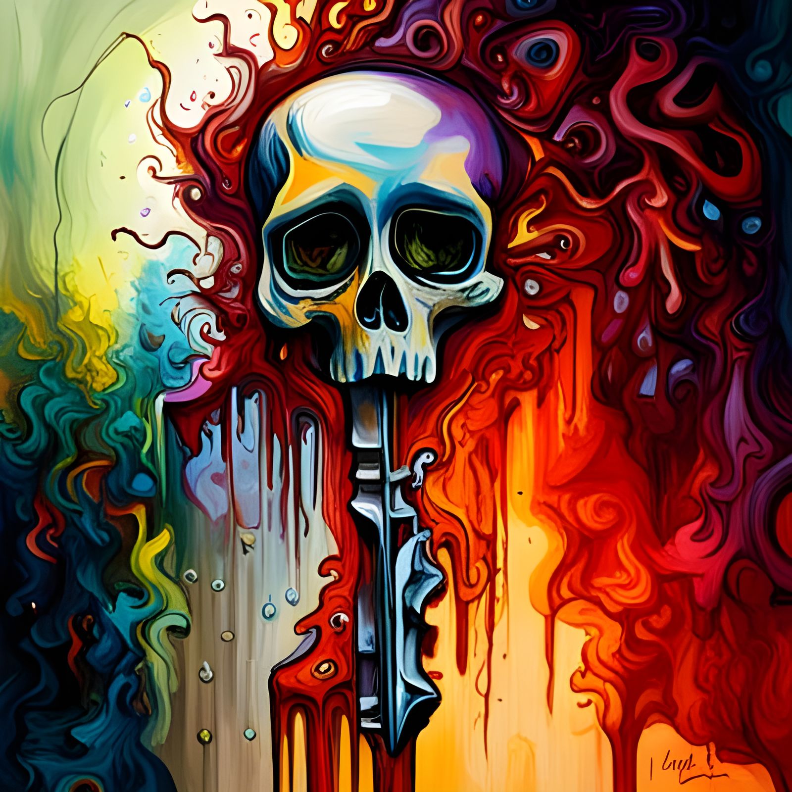 Abstract art of a haunting Blair witch Skeleton key