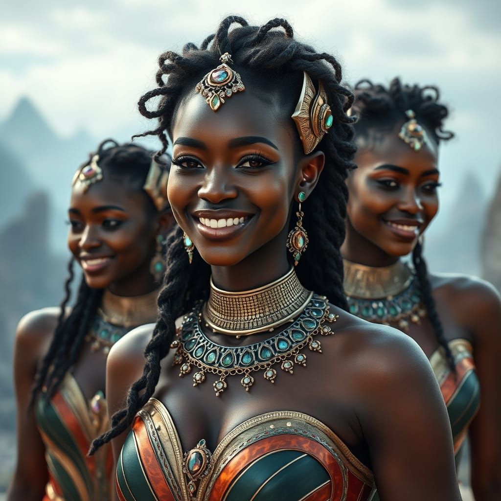 Dark Skinned Women as Futuristic Atlantis Princesses