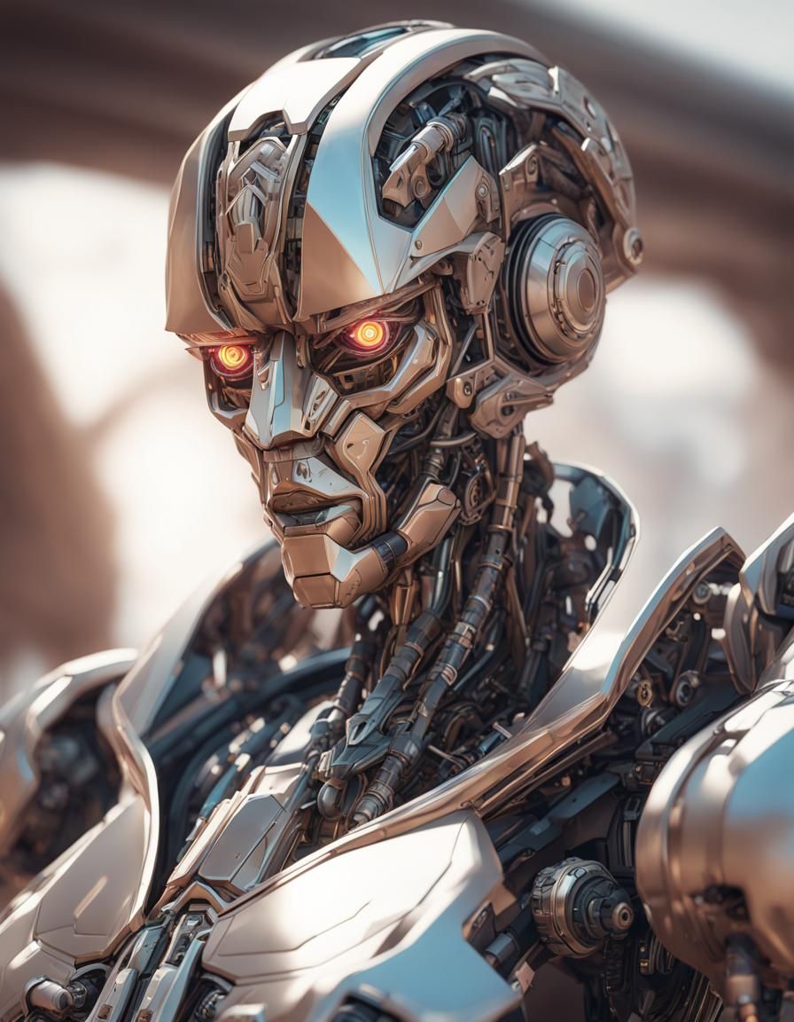 Luxurious Robot Portrait in Futuristic Sci-Fi Style