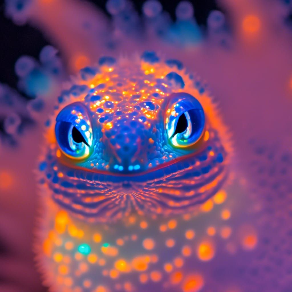 Opal Crystal Dragon Hatchling with Bioluminescence