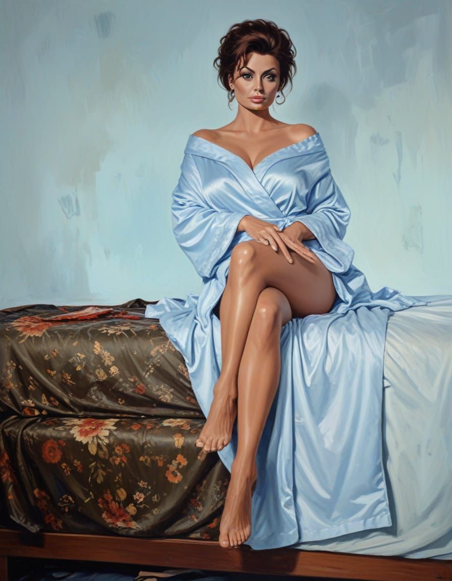 Film Noir Femme Fatale in Oil Portrait