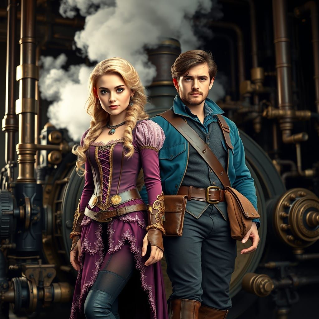 Steampunk Princess Adventurer with Gears and Glimmer