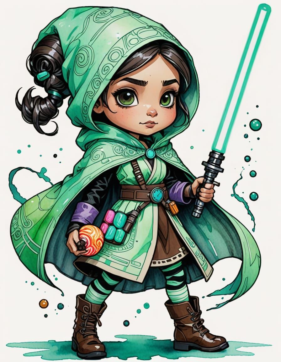 Jedi Vanellope von Schweetz with Candy Lightsaber