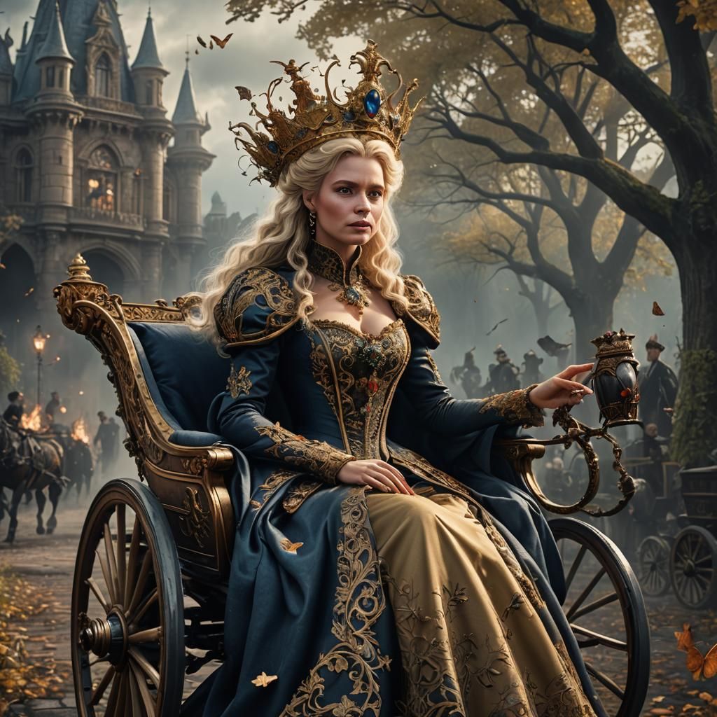 Evil Queen in Carriage: Detailed Matte Painting