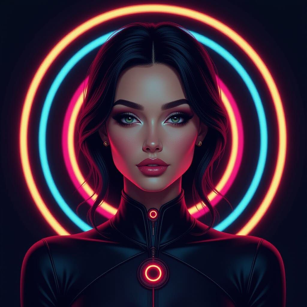 A jet black background. Create an image of a beautiful sensu...