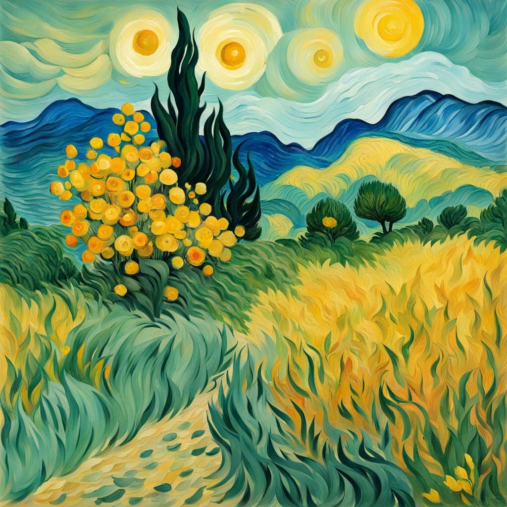 Impressionist Landscape in Gouache Style