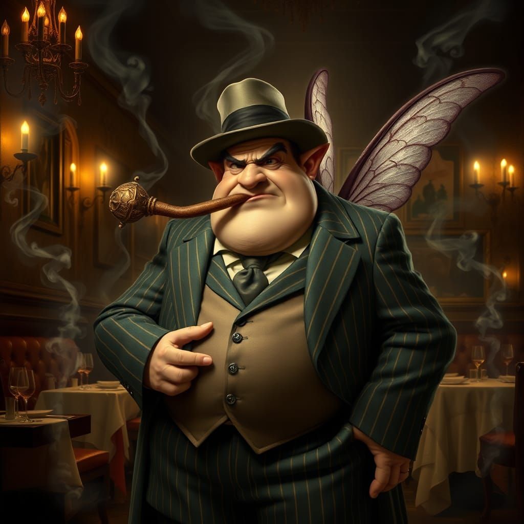 Menacing Fairy Godfather in Renaissance Fantasy Style