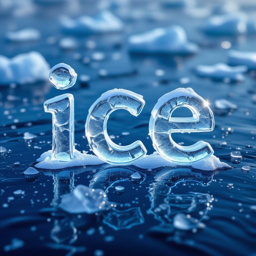 Frozen Landscape: Ice Crystals and Winter Light