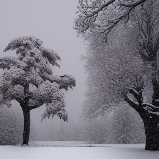 Epic Tree in Snow: Digital Matte Painting