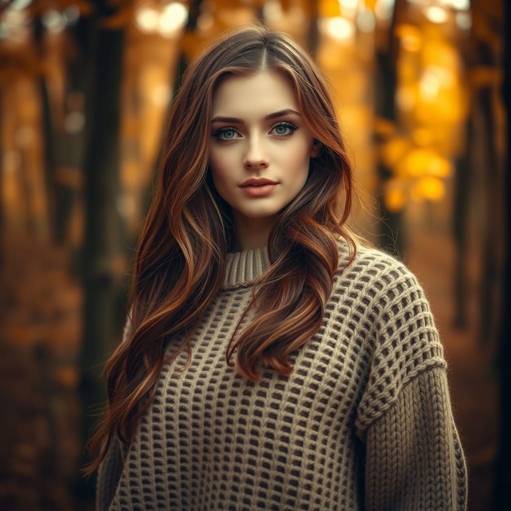 Serene Autumn Goddess in Earthy Harmony