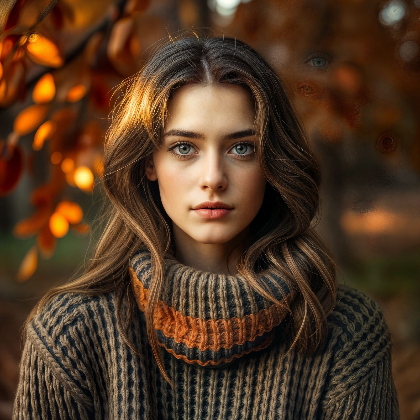 Ethereal Autumn Portrait in Earthy Tones