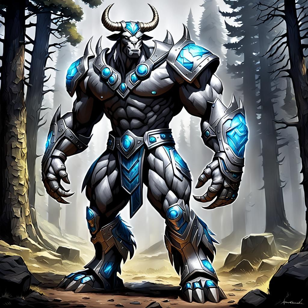 Imposing Metallic Robot Creature with Electrical Powers