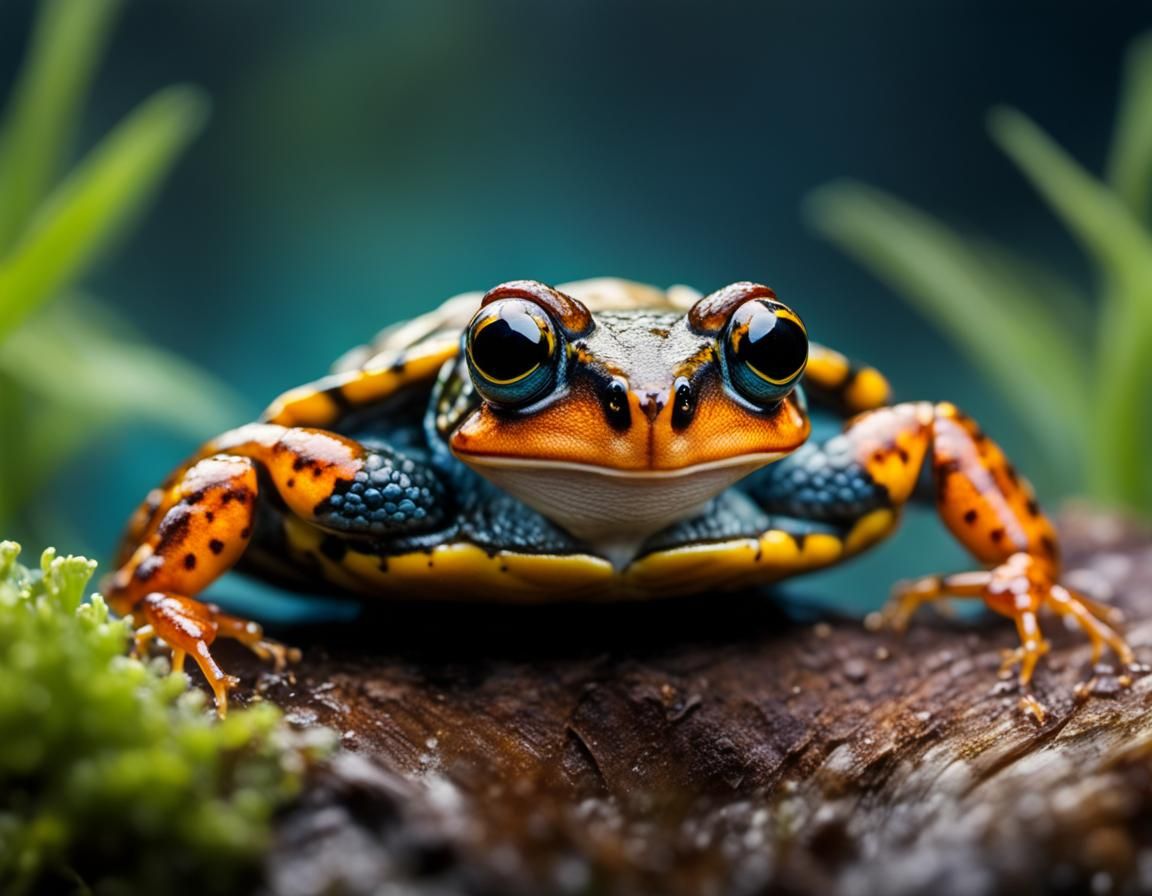 Turtle Frog in Pixar Style Macrophoto
