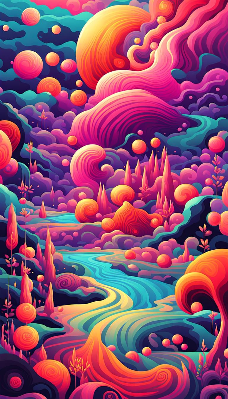 Psychedelic Dreamscape: An AI-Generated Vision