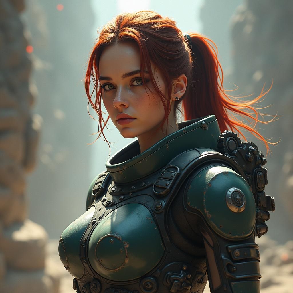 Anime Sci-Fi Soldier Portrait in Hyperrealistic Style