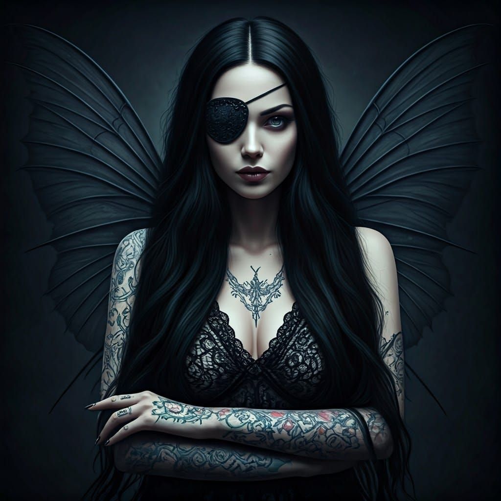Gothic Fairy Portrait in Dark Romantic Style