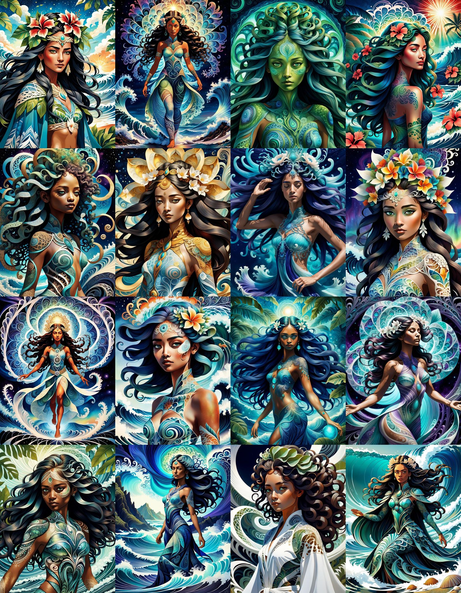 Alalahe: Hawaiian Goddess in Abstract Fractal Art