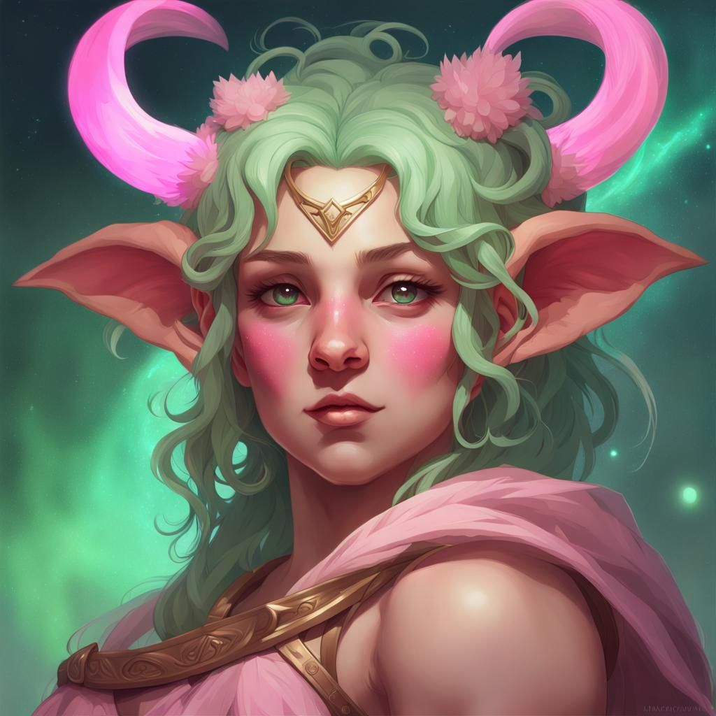 Cosmic Satyr Ranger Portrait in Greek Style