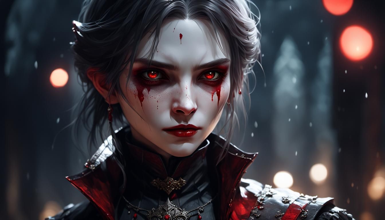 Cunning Female Vampire Portrait with Soft Lighting