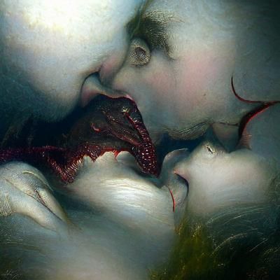 Vampire Kiss: Gothic Horror Illustration
