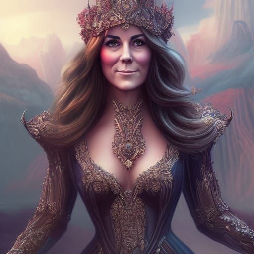 Detailed Matte Painting of Kate Middleton