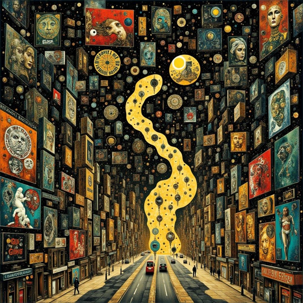 Surreal Feline Figures in Digital Psychosis