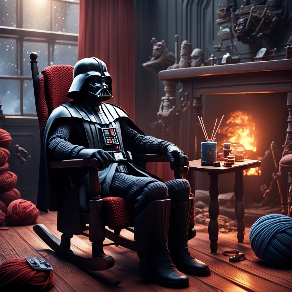Darth Vader's Cozy Knitting Corner: A Matte Painting