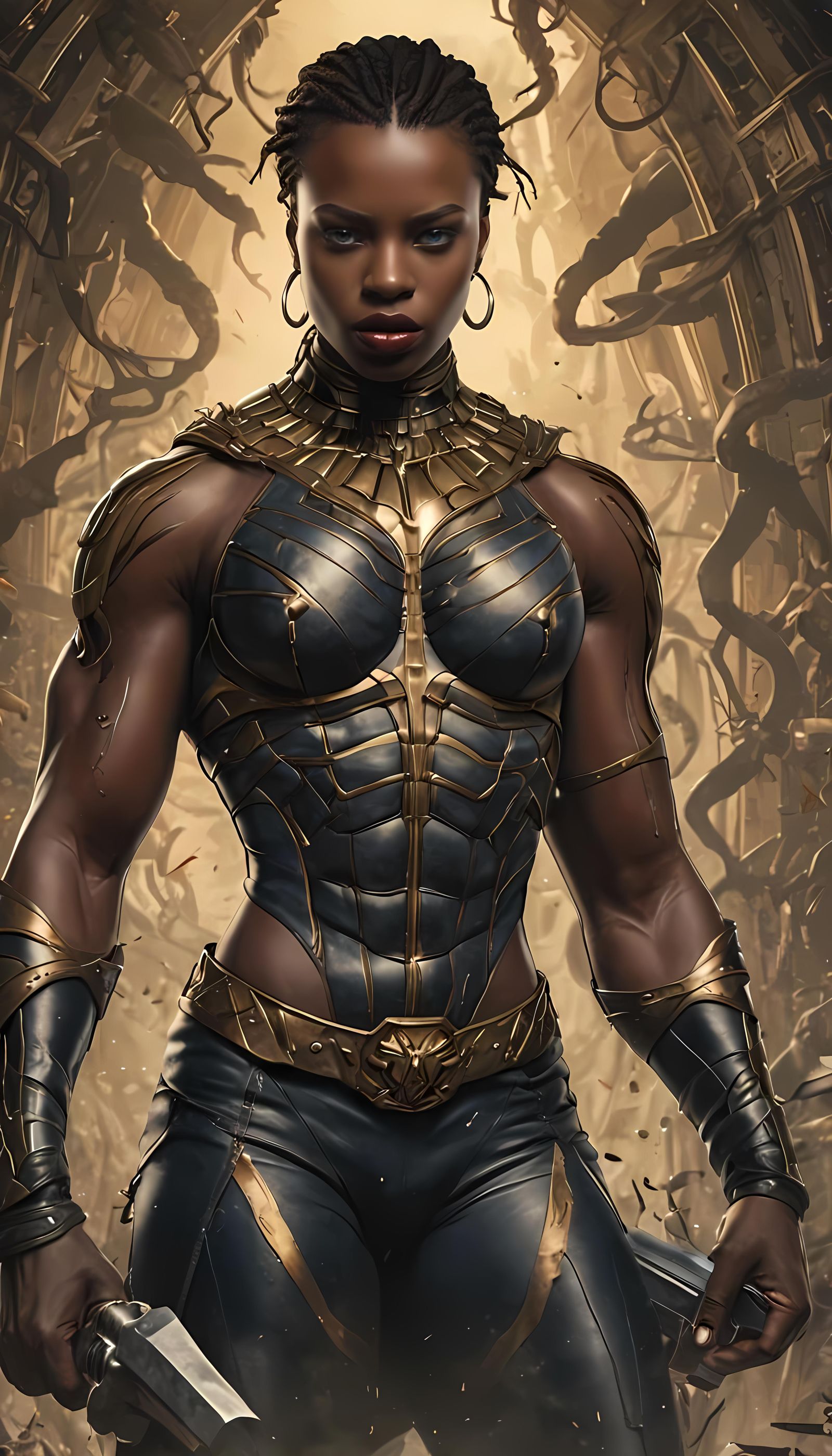 Dramatic Digital Painting of Danai Gurira